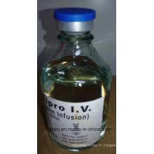 Injection Ciprofloxacine certifiée GMP / Ciprofloxacine Injection de lactate et de chlorure de sodium